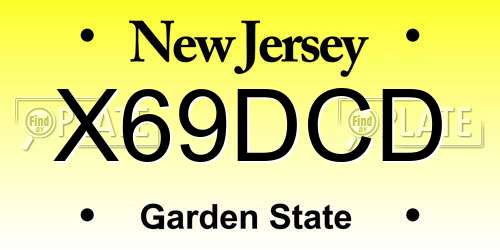 X69DCD New Jersey License Plate
