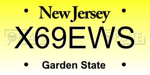X69EWS New Jersey License Plate