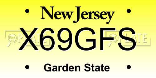 X69GFS New Jersey License Plate