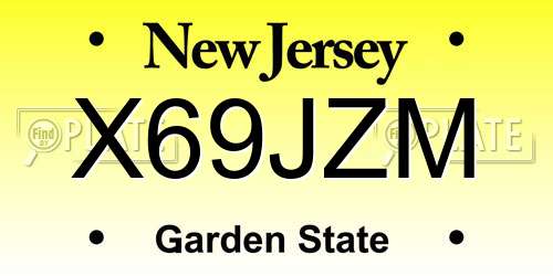 X69JZM New Jersey License Plate