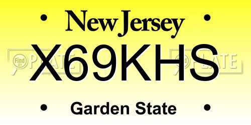 X69KHS New Jersey License Plate