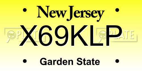 X69KLP New Jersey License Plate