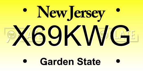 X69KWG New Jersey License Plate