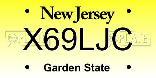 X69LJC New Jersey License Plate