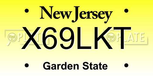 X69LKT New Jersey License Plate