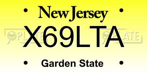 X69LTA New Jersey License Plate