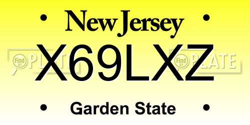 X69LXZ New Jersey License Plate