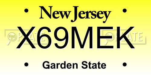 X69MEK New Jersey License Plate