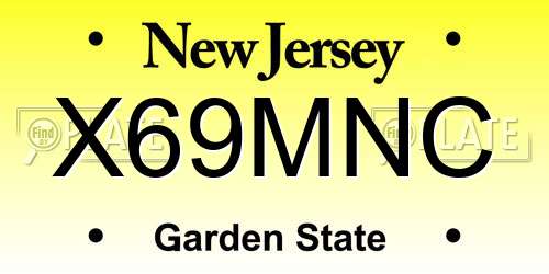 X69MNC New Jersey License Plate