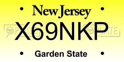 X69NKP New Jersey License Plate