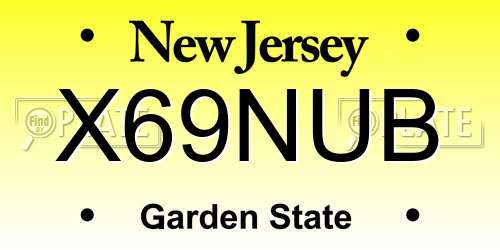 X69NUB New Jersey License Plate