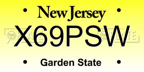 X69PSW New Jersey License Plate