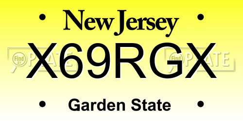 X69RGX New Jersey License Plate