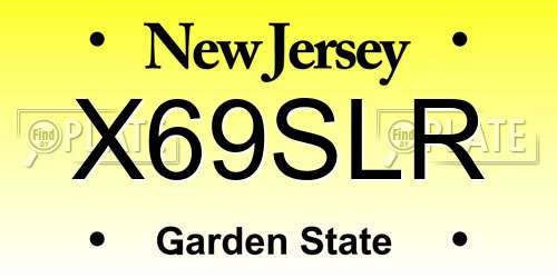 X69SLR New Jersey License Plate