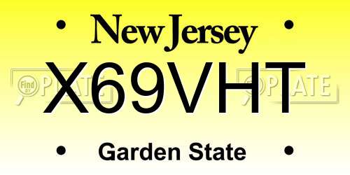 X69VHT New Jersey License Plate