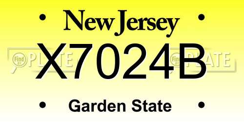 X7024B New Jersey License Plate