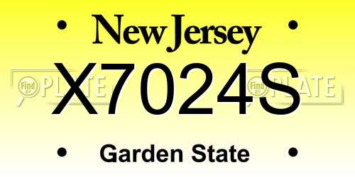 X7024S New Jersey License Plate