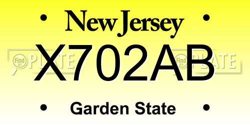 X702AB New Jersey License Plate