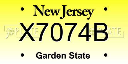 X7074B New Jersey License Plate
