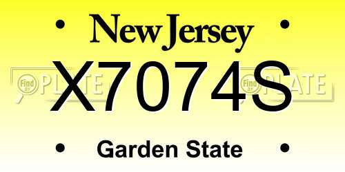 X7074S New Jersey License Plate