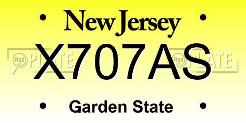 X707AS New Jersey License Plate