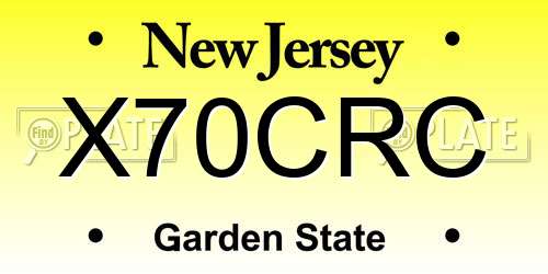 X70CRC New Jersey License Plate