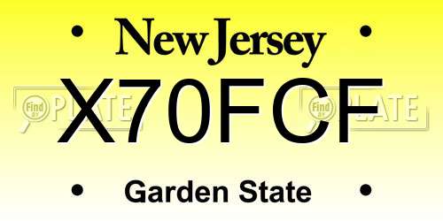 X70FCF New Jersey License Plate
