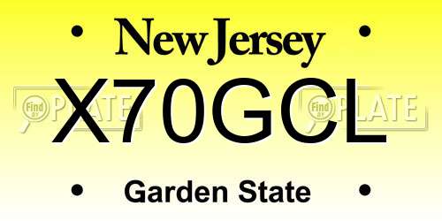 X70GCL New Jersey License Plate