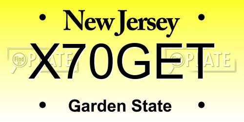 X70GET New Jersey License Plate