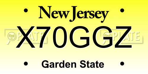 X70GGZ New Jersey License Plate