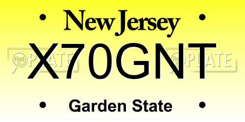 X70GNT New Jersey License Plate