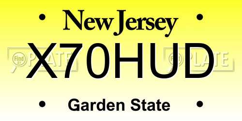 X70HUD New Jersey License Plate