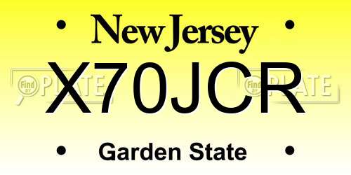 X70JCR New Jersey License Plate