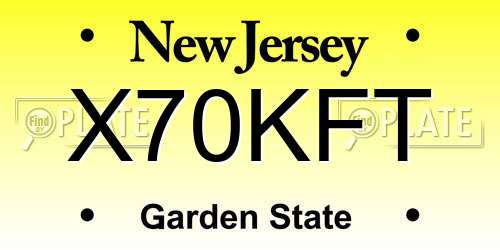 X70KFT New Jersey License Plate
