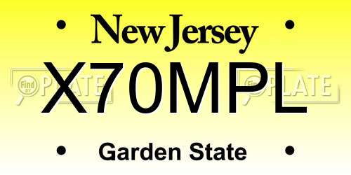X70MPL New Jersey License Plate