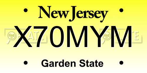 X70MYM New Jersey License Plate