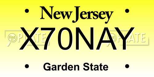 X70NAY New Jersey License Plate