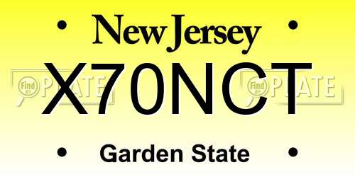 X70NCT New Jersey License Plate