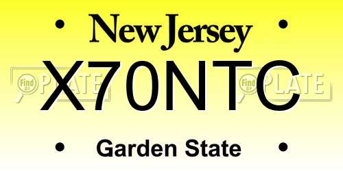 X70NTC New Jersey License Plate