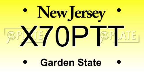 X70PTT New Jersey License Plate