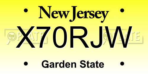 X70RJW New Jersey License Plate