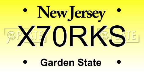 X70RKS New Jersey License Plate