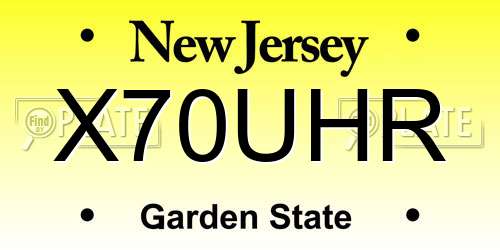 X70UHR New Jersey License Plate