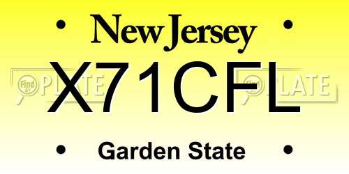 X71CFL New Jersey License Plate