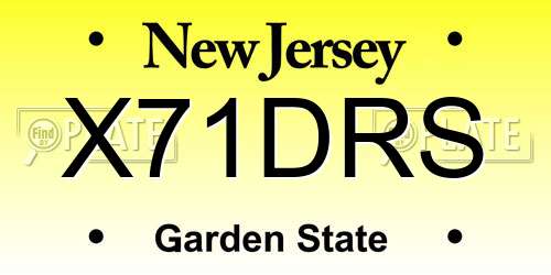 X71DRS New Jersey License Plate