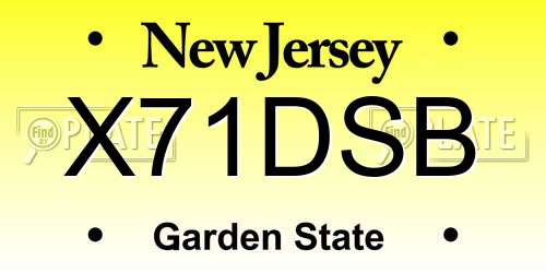 X71DSB New Jersey License Plate