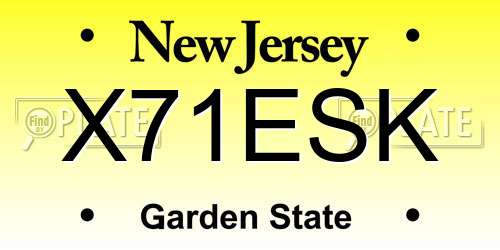 X71ESK New Jersey License Plate
