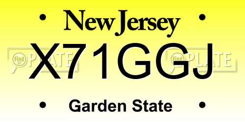 X71GGJ New Jersey License Plate