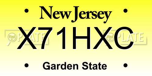 X71HXC New Jersey License Plate