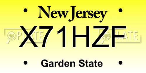 X71HZF New Jersey License Plate